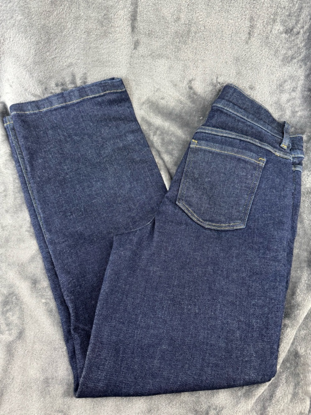Spanx Jeans EveryWear Kick Flare Ankle High Rise Blue Raw Indigo Medium 8-10